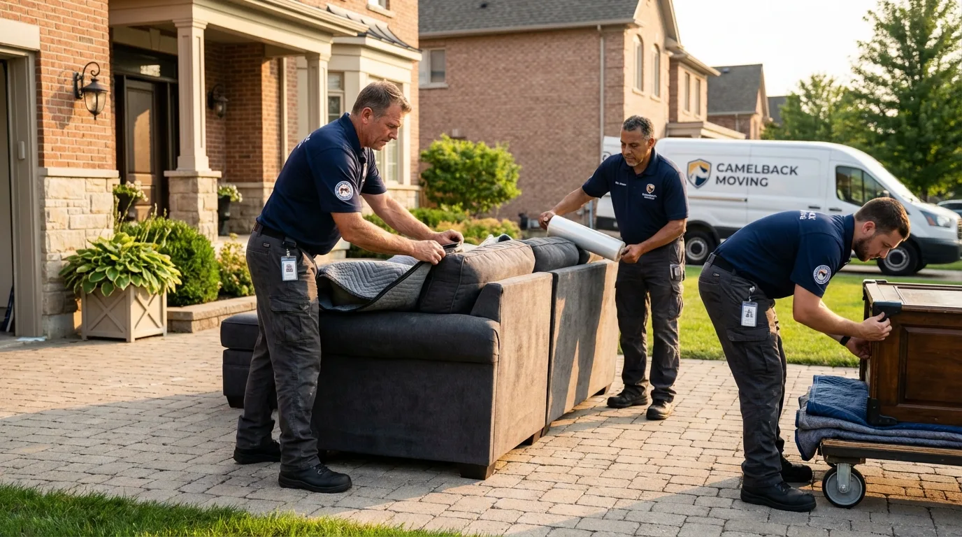 Large estate moving crew wrapping furniture in Kenansville, NC